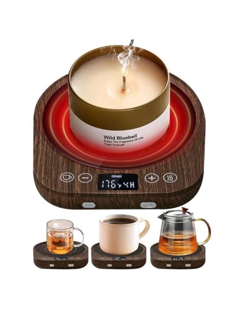 Coffee Mug Warmer Electric Cup Heater Adjustable Temperature Auto Shut Off
